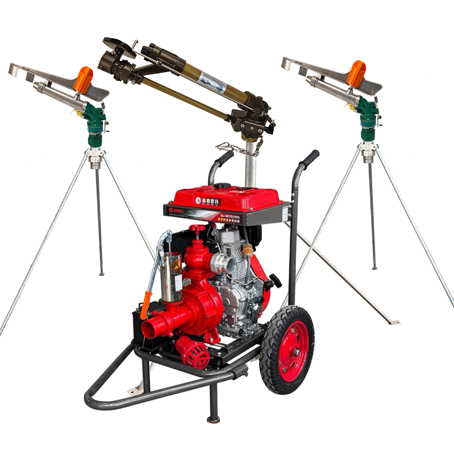 来宾一体式灌溉机组 全套喷枪水带配齐 抗旱浇地神器